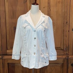 Multiples White Safari Style Jacket Sz. L
